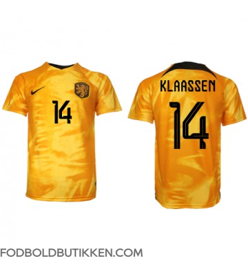 Holland Davy Klaassen #14 Hjemmebanetrøje VM 2022 Kortærmet